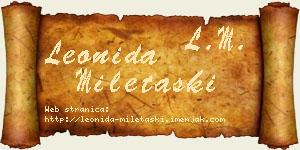 Leonida Miletaški vizit kartica